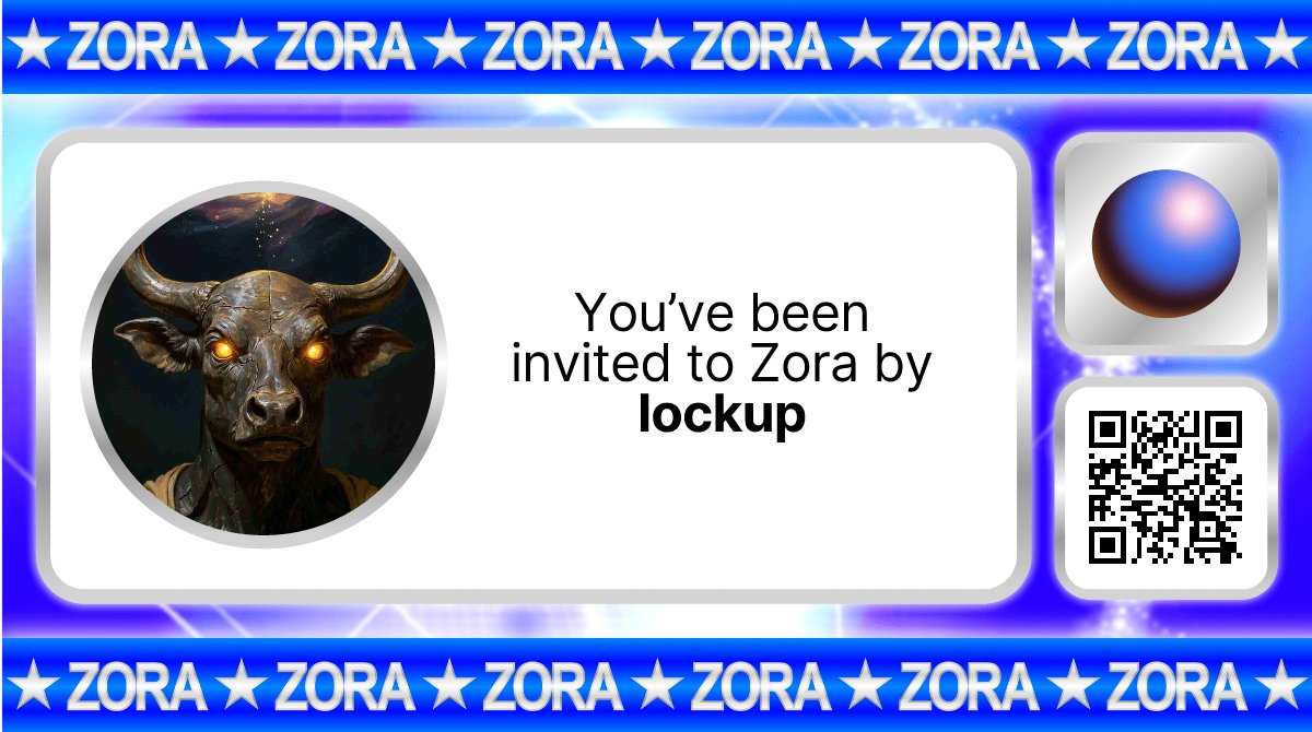 LockupWeb3's tweet card. You've been invited to Zora by lockup