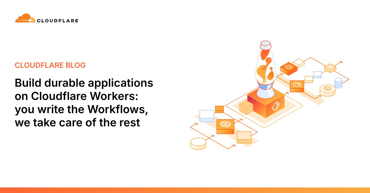 Cloudflare's tweet card. Cloudflare Workflows is now in open beta! Workflows allows you to build reliable, repeatable, long-lived multi-step applications that can automatically retry, persist state, and scale out. Read on to...
