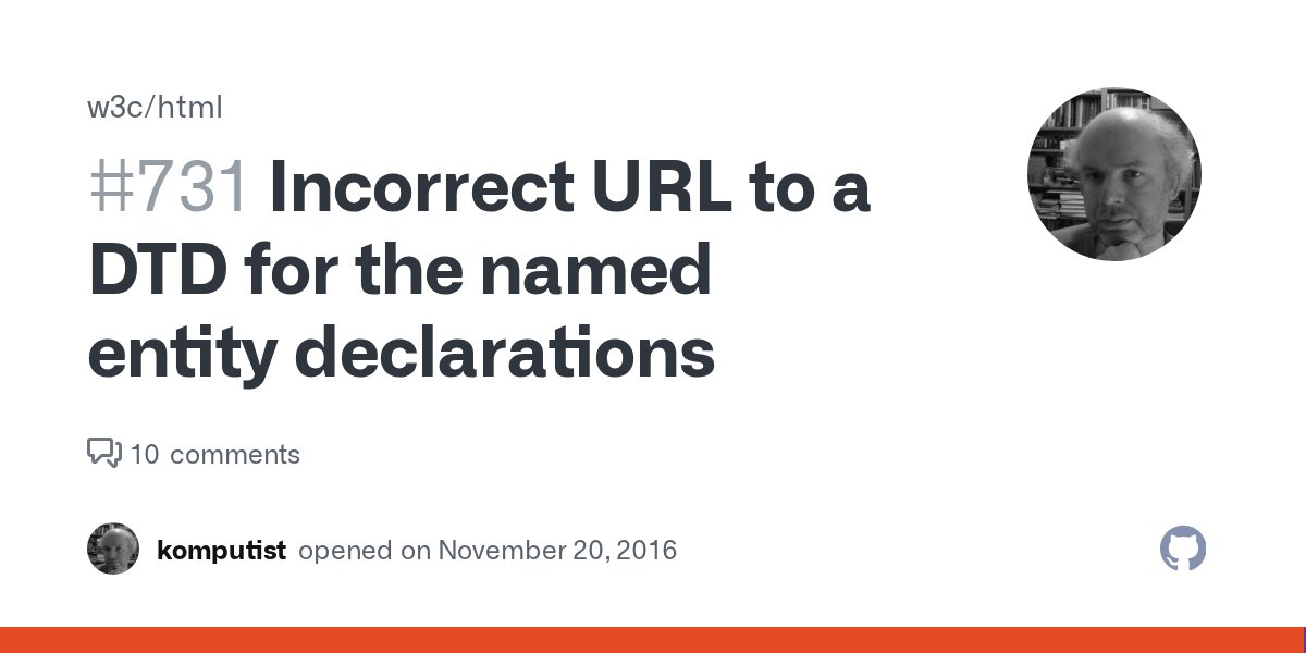 komputist's tweet card. In the following sentence of section 9.2 of HTML 5.1,, the URL of the link in the last part of the sentence, is incorrect: This specification provides the following additional information that user...