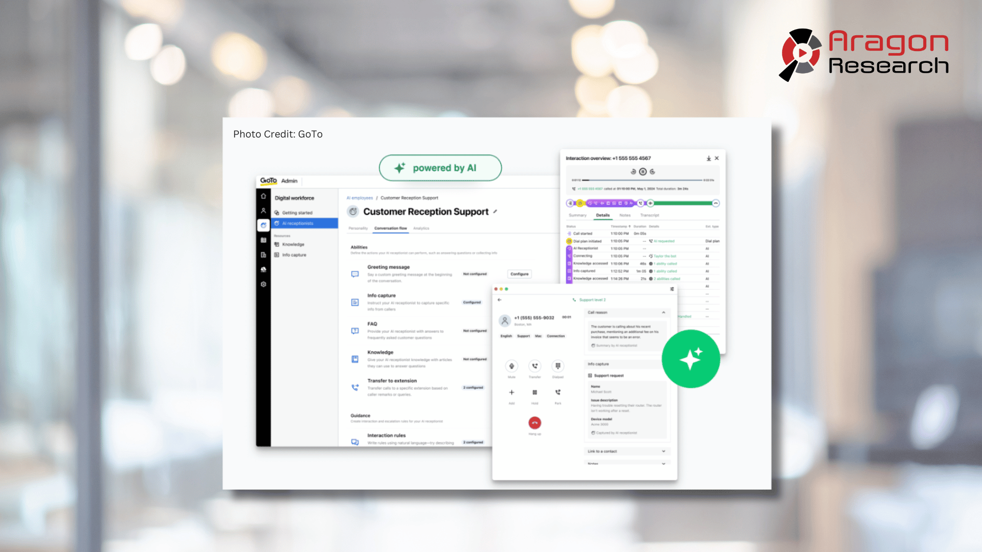 AragonResearch1's tweet card. GoTo's AI Receptionist: A Practical Step in SMB Communications Automation