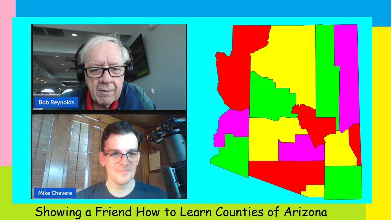 clickandlearn12's tweet card. Showing a friend how to learn names and locations of the 15 Arizona...