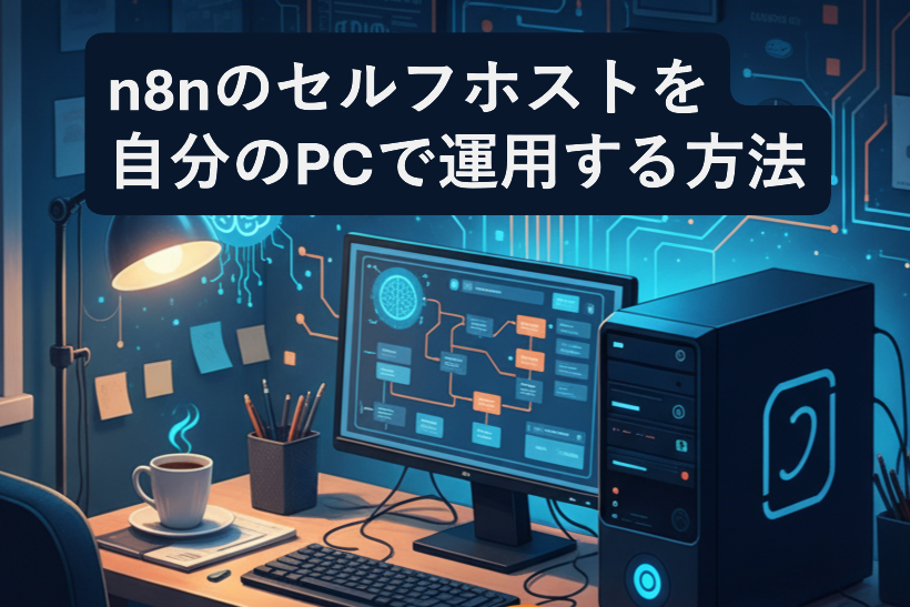 bashindo's tweet card. n8nを自分のPCで動かすセルフホスト運用を解説！Dockerを使った環境構築からワークフロー実行までを初心者でもわかるように無料で紹介します。ローカルで自動化を始めましょう。