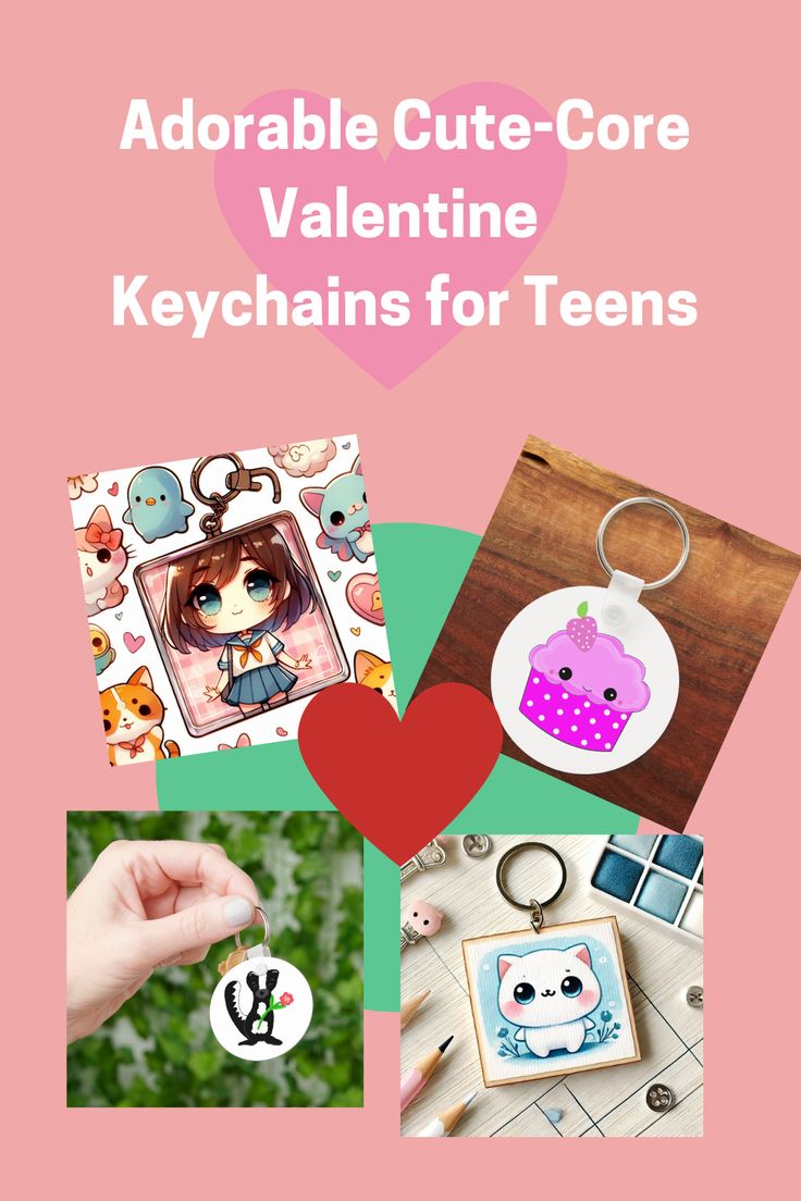 ShellsDesigns2's tweet card. Teen Valentines: Adorable Cute-Core Keychains