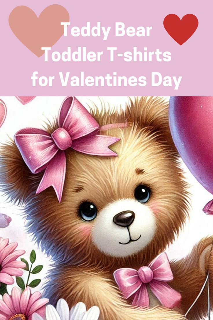 ShellsDesigns2's tweet card. Teddy Bear Toddler T-shirt Valentines Day