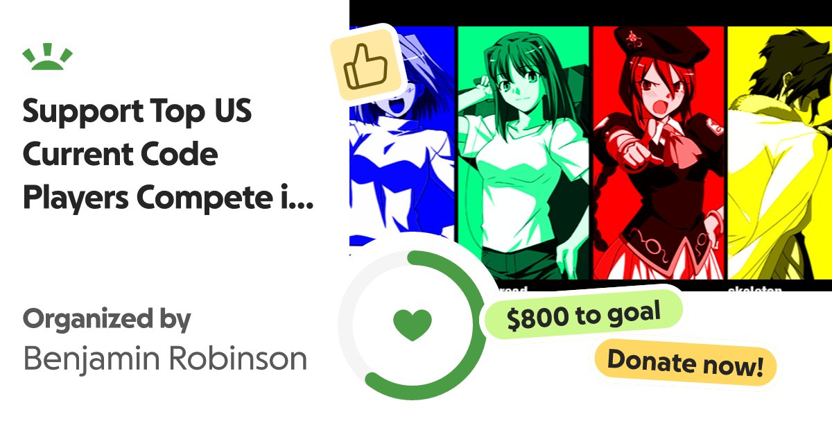 sitkosEP's tweet card. This time, Blood flows from the West to the East... Fo… Benjamin Robinson needs your support for Support Top US Current Code Players Compete in Japan!