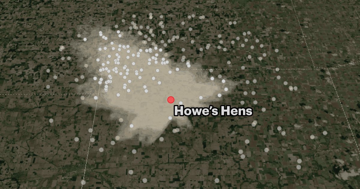 DrFiliatrault's tweet card. Early this year, bird flu ripped through 80 farms in Ohio and Indiana. Using genetic markers, wind simulations, satellite imagery, property records and more, we found that the virus could’ve been...