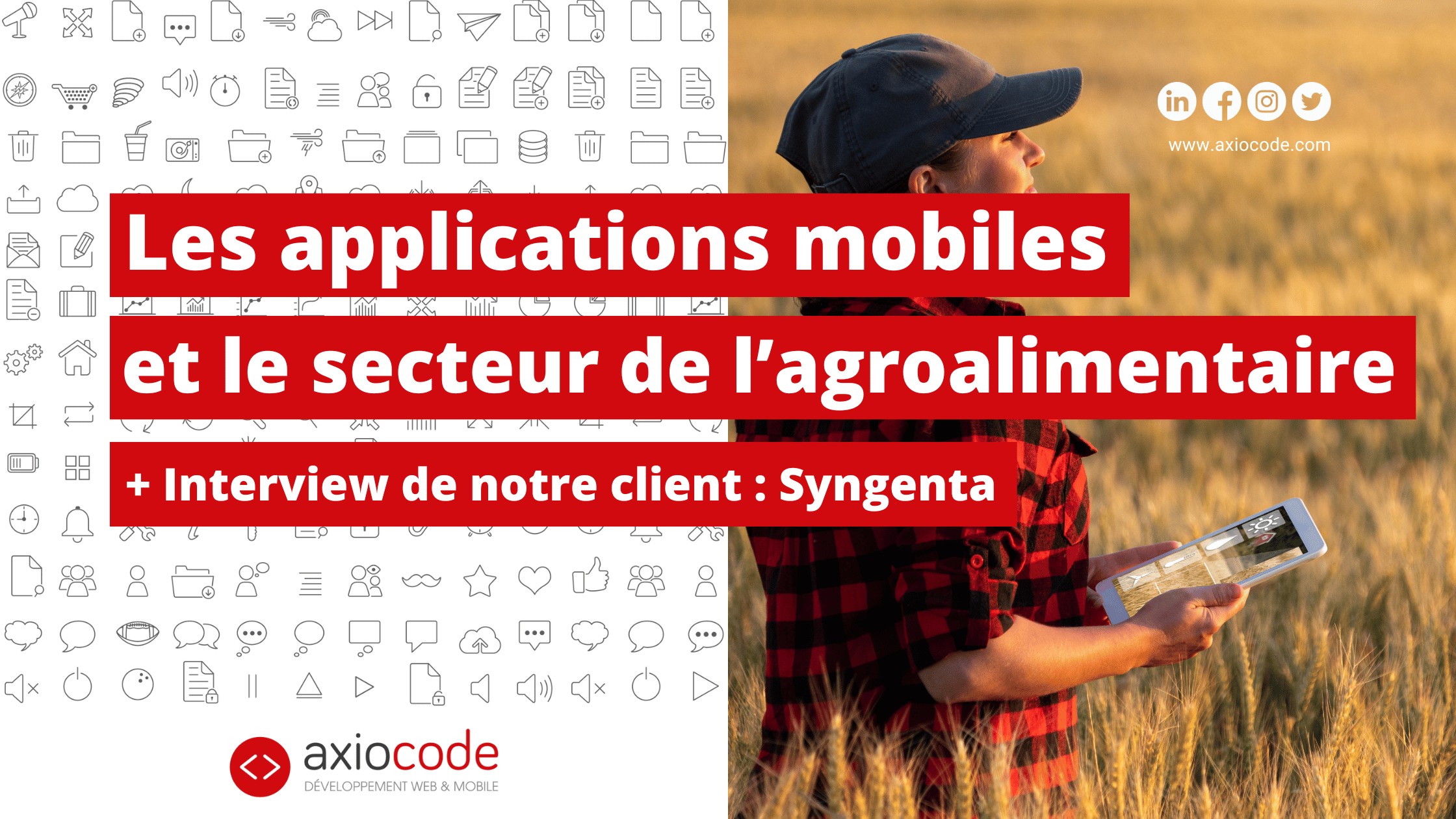 AxioCode's tweet card. Quels sont les outils digitaux d'aujourd'hui et de demain du secteur agroalimentaire ? Comment mettre en place une transformation digitale ?