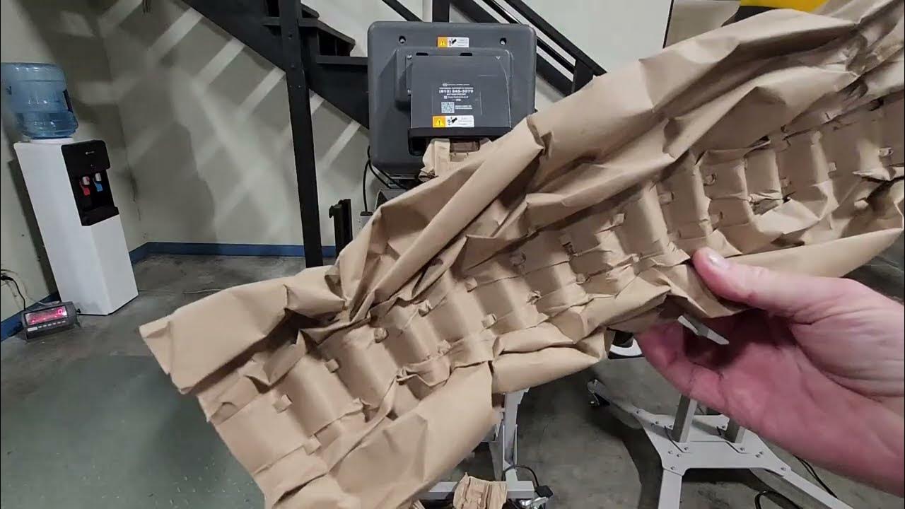 QuickPakInc's tweet card. Overview of the IPG Polyair X-PAD PaperSpace Machine