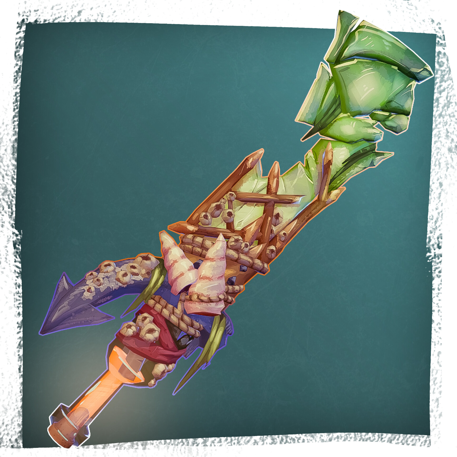 maxime_bugman's tweet card. Hand-painted weapon inspired by a concept art made by Andre Kent. https://www.artstation.com/artwork/GaxL8W I started the modelling a while ago in 3DsMax and completely remade it in Blender recently....