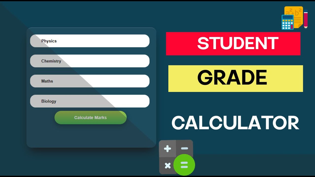 jscommand's tweet card. Student Grade Calculator Using HTM CSS and Javascript 🖩| (Grade...