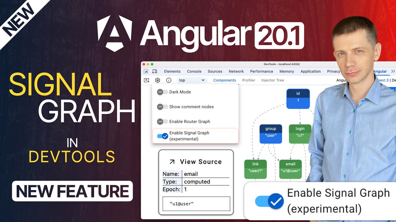 TheIgorSedov's tweet card. Angular 20.1: New Signal Graph in DevTools