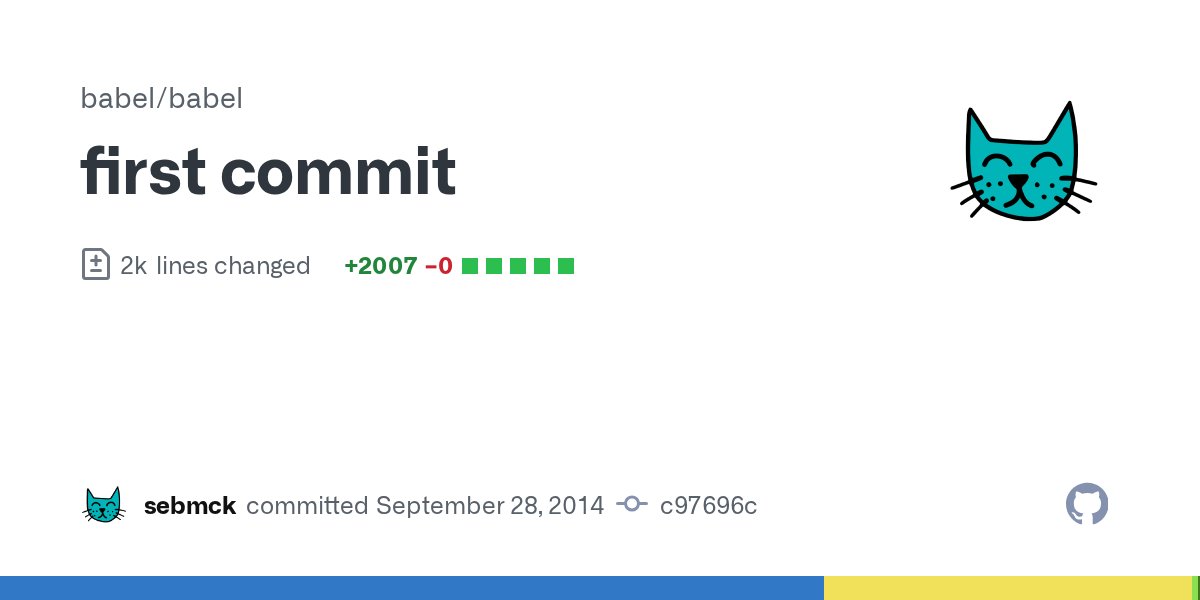 nuragic's tweet card. first commit · babel/babel@c97696c
