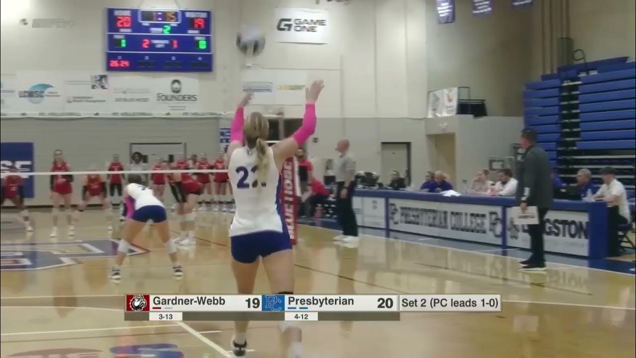 BlueHoseWVB's tweet card. PC Volleyball vs Gardner-Webb Highlights