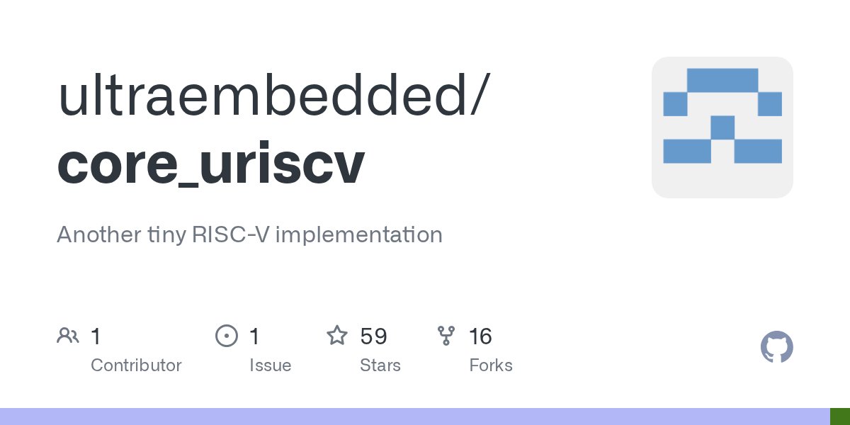 ultraembedded's tweet card. Another tiny RISC-V implementation. Contribute to ultraembedded/core_uriscv development by creating an account on GitHub.