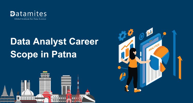 DataMites's tweet card. Discover the growing data analyst career scope in Patna. Learn about rising job opportunities, required skills, salary trends, and top training options to build a successful analytics career aligned...