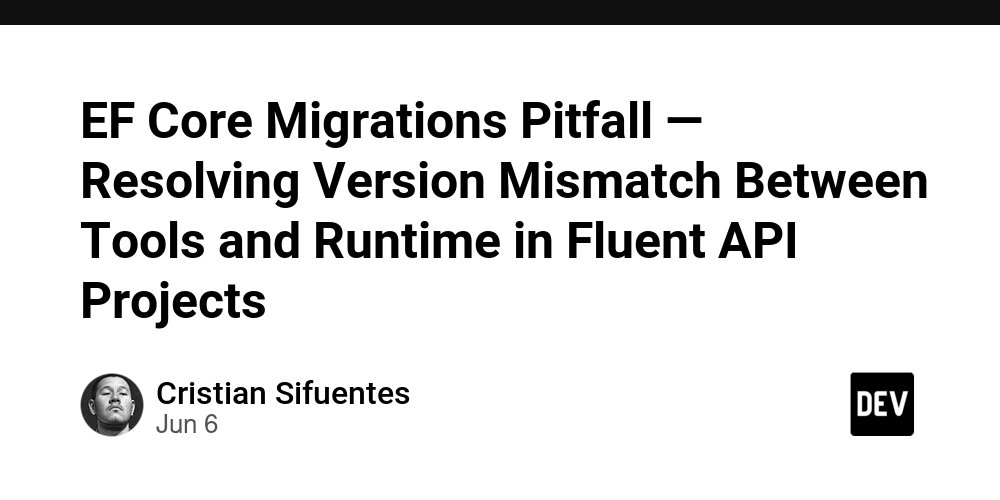 prod42net's tweet card. EF Core Migrations Pitfall — Resolving Version Mismatch Between Tools and Runtime in...