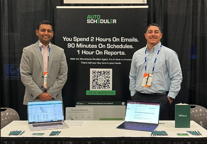AutoschedulerAI's tweet card. Discover how Warehouse Decision Agents are replacing dashboards to drive real-time warehouse decisions. Learn key takeaways from WERC 2025 on AI-driven orchestration, productivity, and human valida...