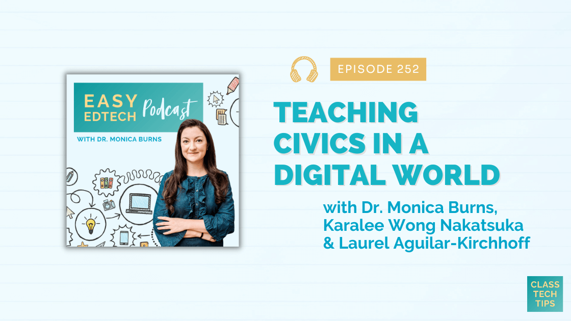ClassTechTips's tweet card. Explore teaching civics beyond social studies with ISTE authors Karalee Wong Nakatsuka and Laurel Aguilar-Kirchhoff.
