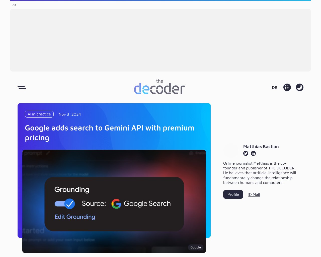 managetech_inc's tweet card. GoogleがGemini APIにGoogle検索を統合する機能「Grounding with Google