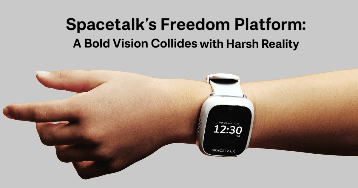 DezDoesCom's tweet card. Spacetalk’s new app, so-called “Freedom Platform” was meant to be a turning point, a deliberate shift from selling hardware to building a subscription-driven ecosystem.