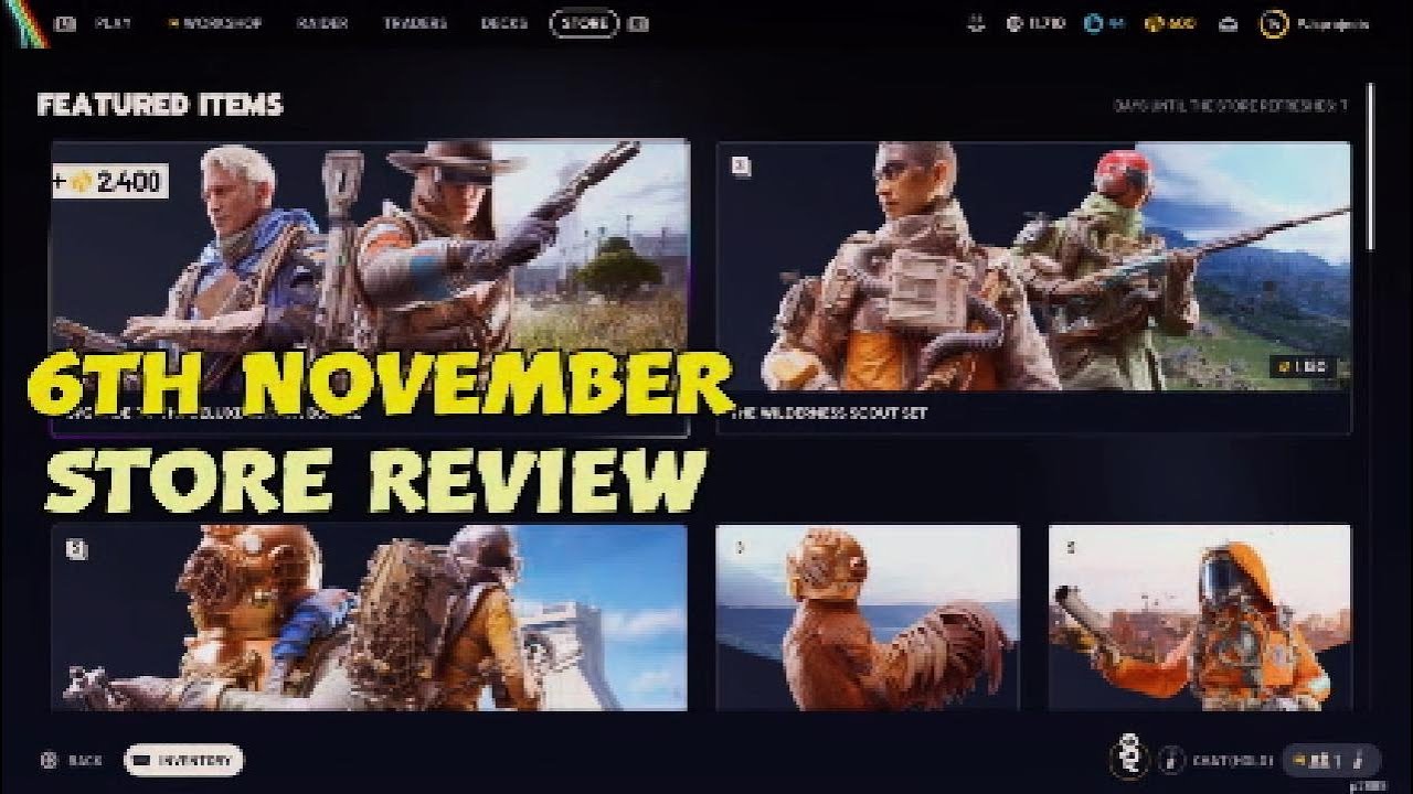 Pjsprojects's tweet card. Arc Raiders Store inventory week 2 6th - 13th Nov 2025