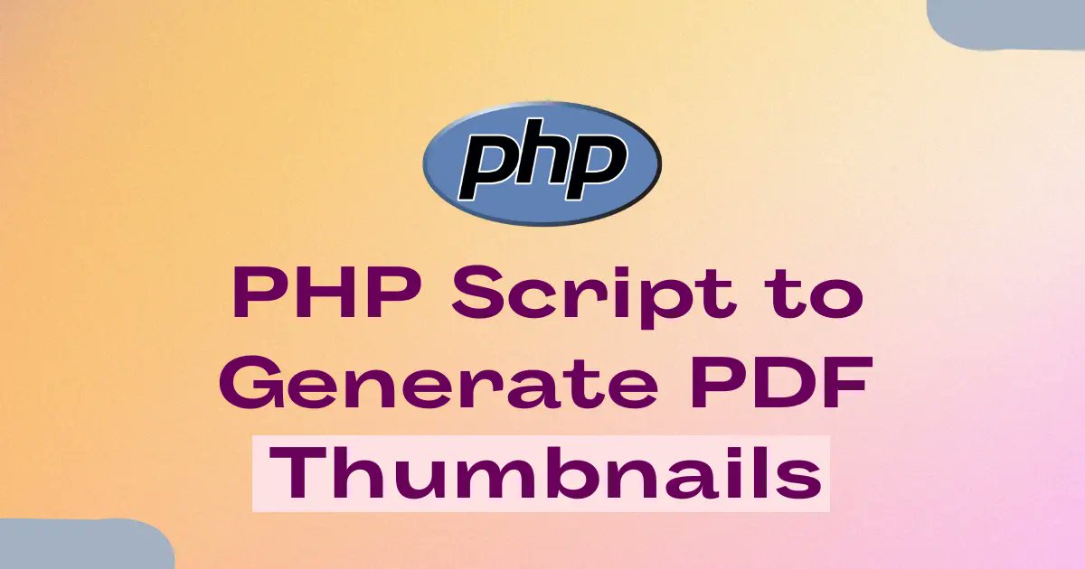 codewolfy_com's tweet card. Generate PDF Thumbnail in PHP using Imagick with upload. Create quick PDF preview images and improve experience with thumbnail generation.