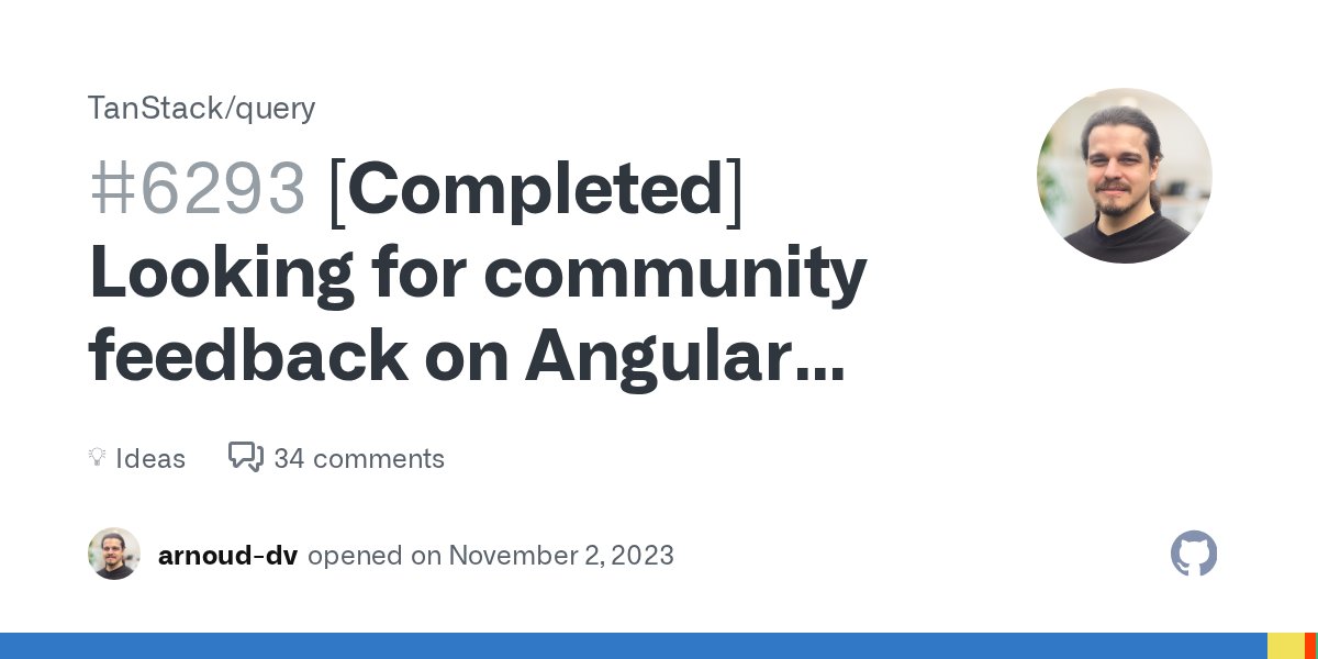 TkDodo's tweet card. Completed Remaining work for a stable release is tracked in this issue and its sub-issues. Comments are welcome. This feedback discussion is now completed, please create a new discussion about a sp...