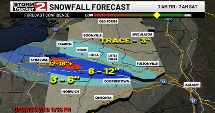 keith_pearson's tweet card. Heavy snowfall is expected to arrive in Central New York on Friday, producing poor visibility and tricky travel. Lake effect snow warnings remain in effect for Oneida, Madison, Herkimer, Hamilton,