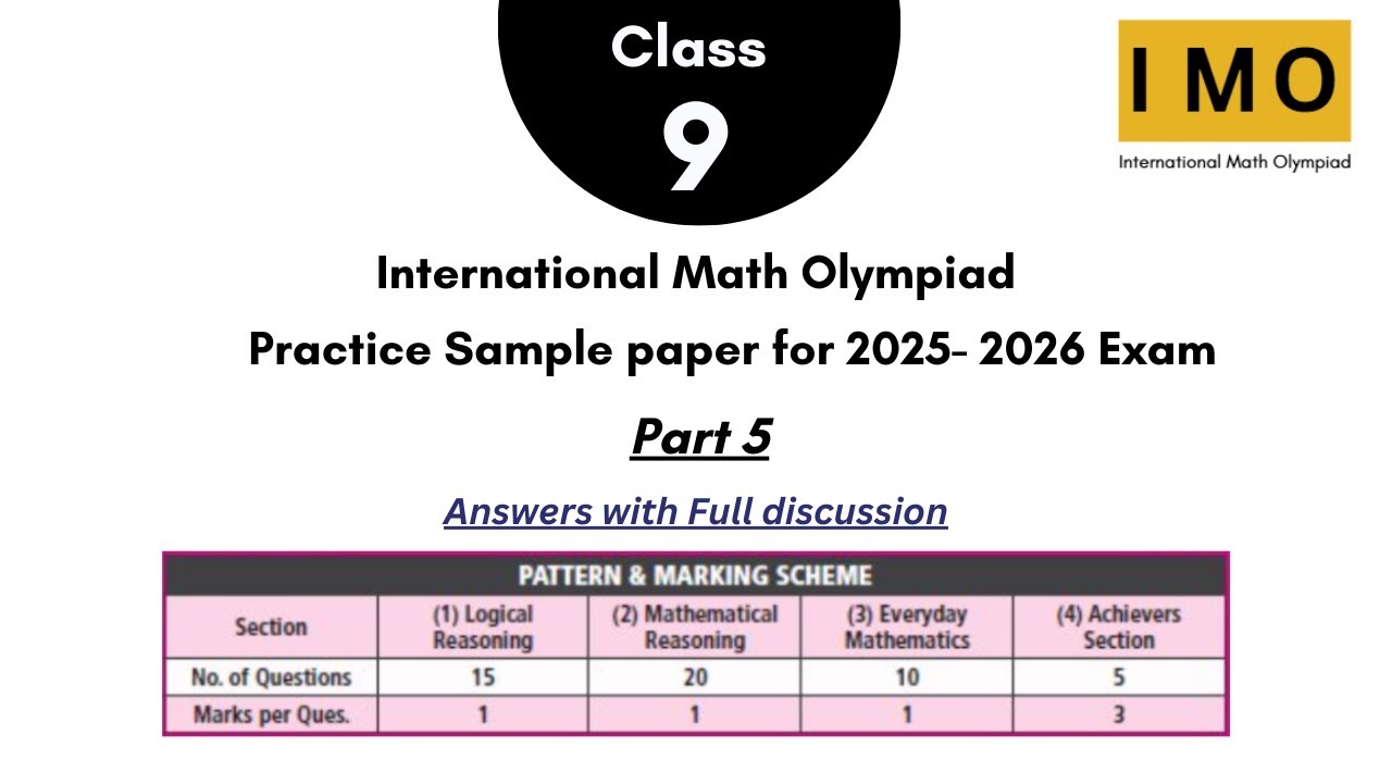 Indianonlinesc1's tweet card. International Math Olympiad (IMO 2025-26) - Grade 9 Practice Paper...