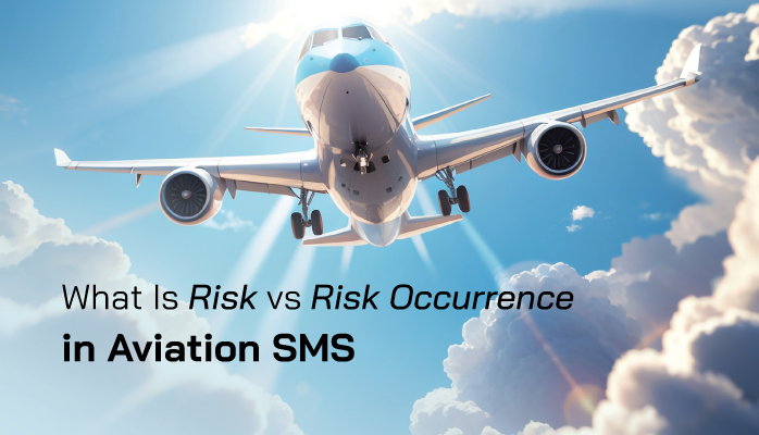 SMS_Pro's tweet card. Learn what is risk vs risk occurrence in aviation SMS, including relevant points and how they are used differently.