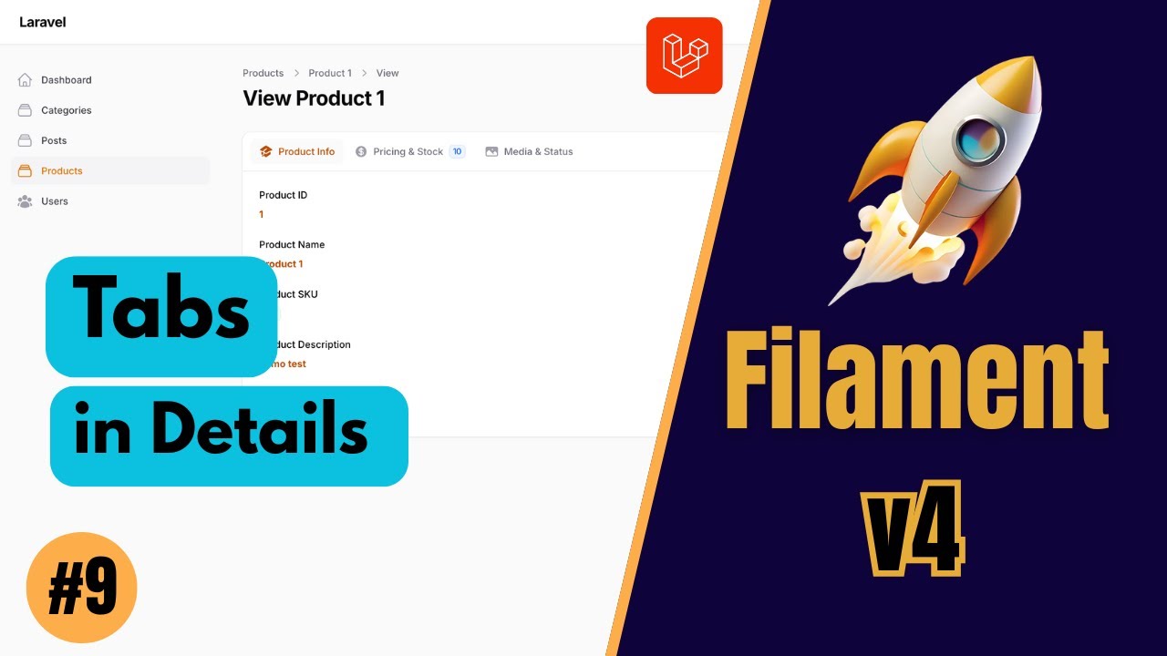 HardikSavani19's tweet card. Tabs in Details Deep Dive – FilamentPHP v4 (Ep 9)