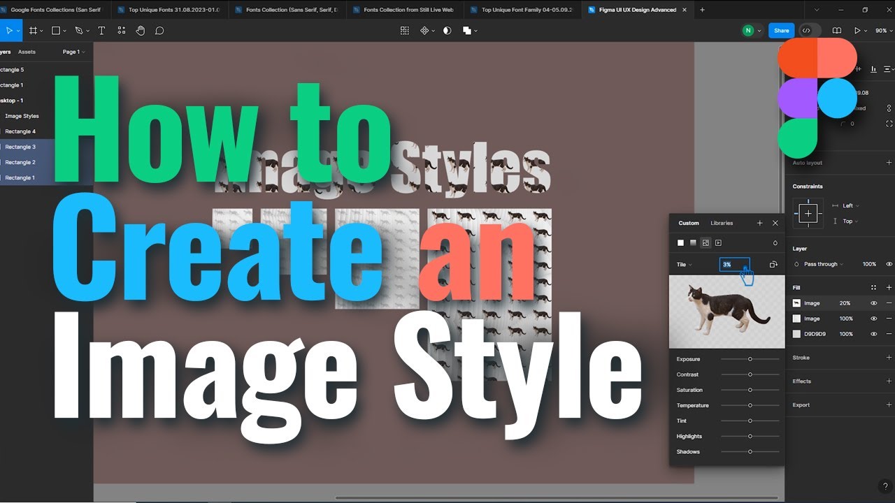 Nurealam2017's tweet card. How to Create Image Styles in Figma | Create Style Guide in Figma