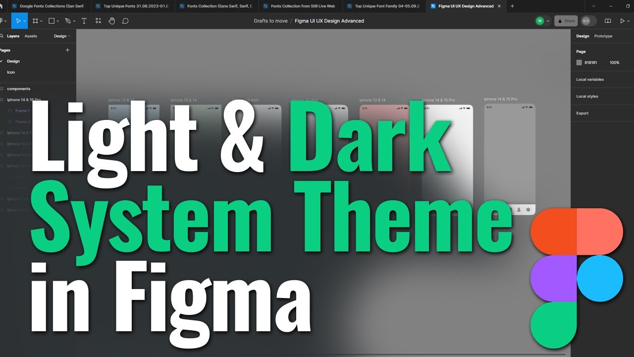 Nurealam2017's tweet card. Light Dark System Theme in Figma | Light And Dark Theme Figma