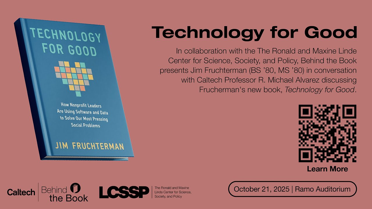 CaltechLCSSP's tweet card. Behind the Book - Jim Fruchterman with Dr. R. Michael Alvarez