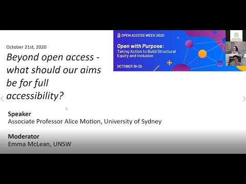 openaccess_anz's tweet card. Beyond Open Access - What should our aims be for full accessibility