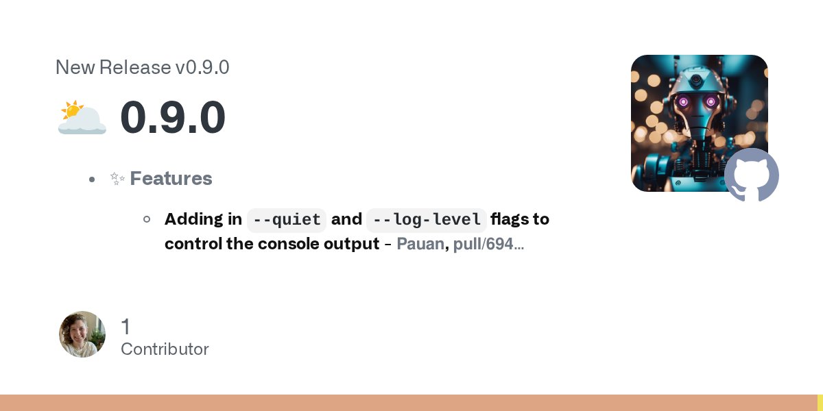 ag_dubs's tweet card. ✨ Features Adding in --quiet and --log-level flags to control the console output - Pauan, pull/694 The --verbose flag has long existed as a way to get more console output, but now there are two f...