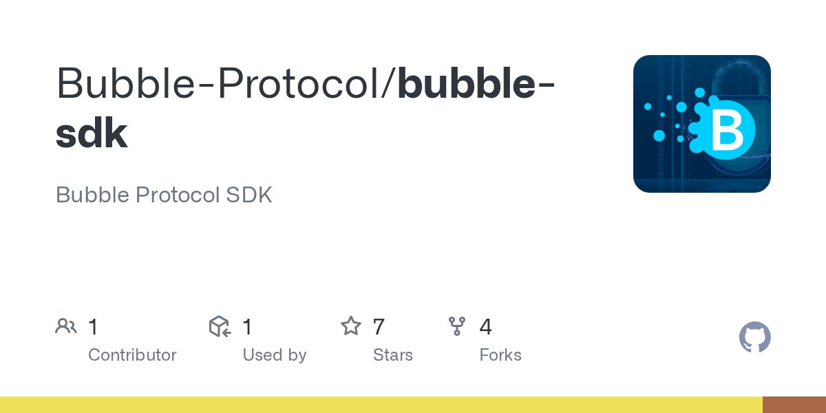 BubbleProtocol's tweet card. Bubble Protocol SDK. Contribute to Bubble-Protocol/bubble-sdk development by creating an account on GitHub.