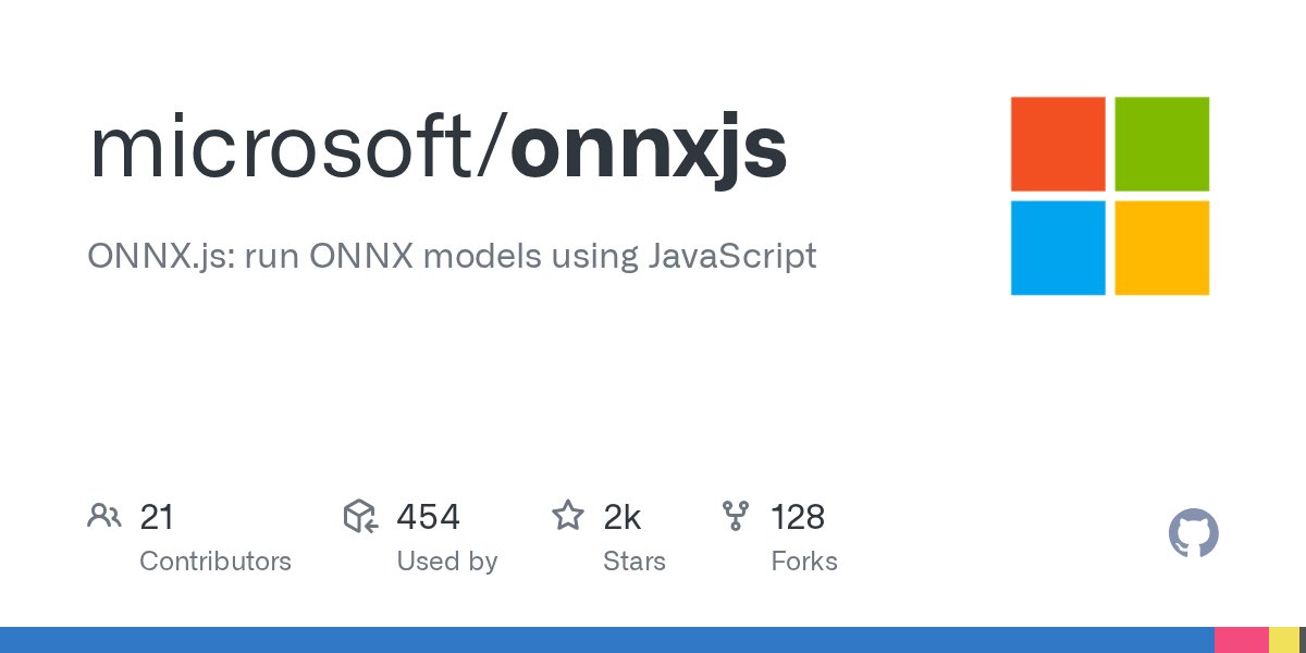 MyteWeb's tweet card. ONNX.js: run ONNX models using JavaScript. Contribute to microsoft/onnxjs development by creating an account on GitHub.