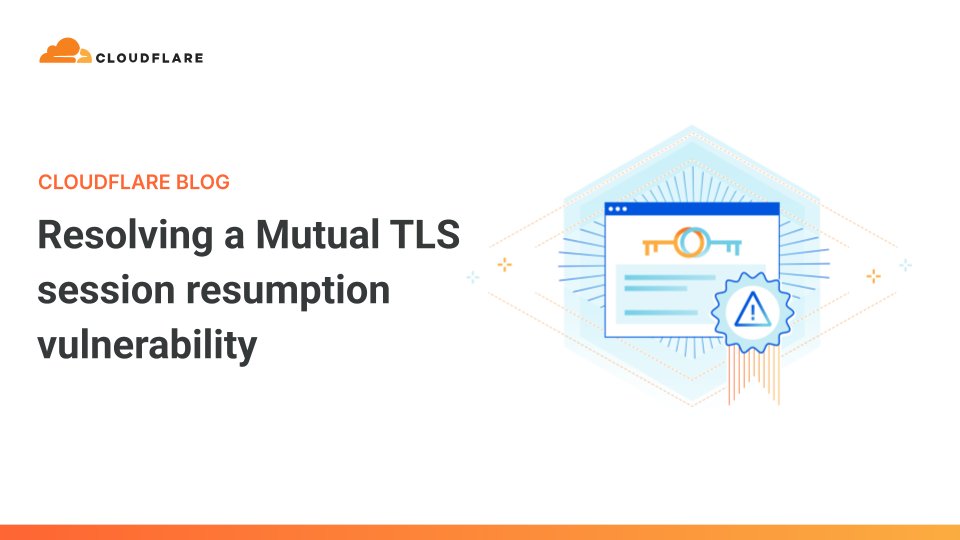 ejcx_'s tweet card. Cloudflare patched a Mutual TLS (mTLS) vulnerability (CVE-2025-23419) reported via its Bug Bounty Program. The flaw in session resumption allowed client certificates to authenticate across different...