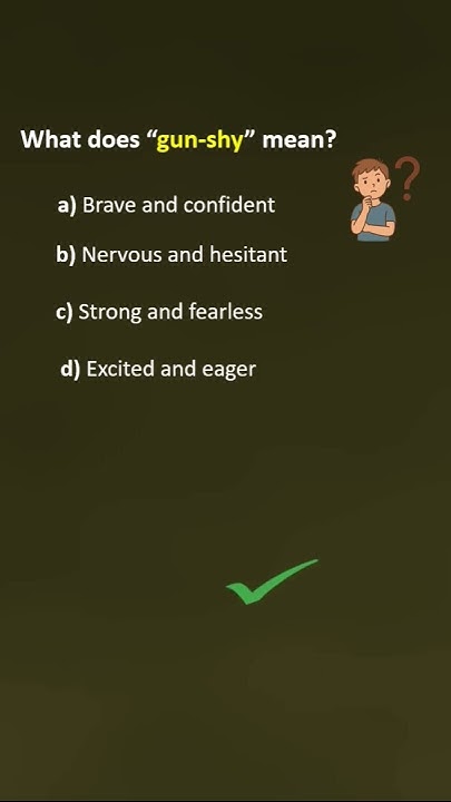 success12376's tweet card. What does gun-shy mean? #english #difficultwords #vocabulary #gunshy