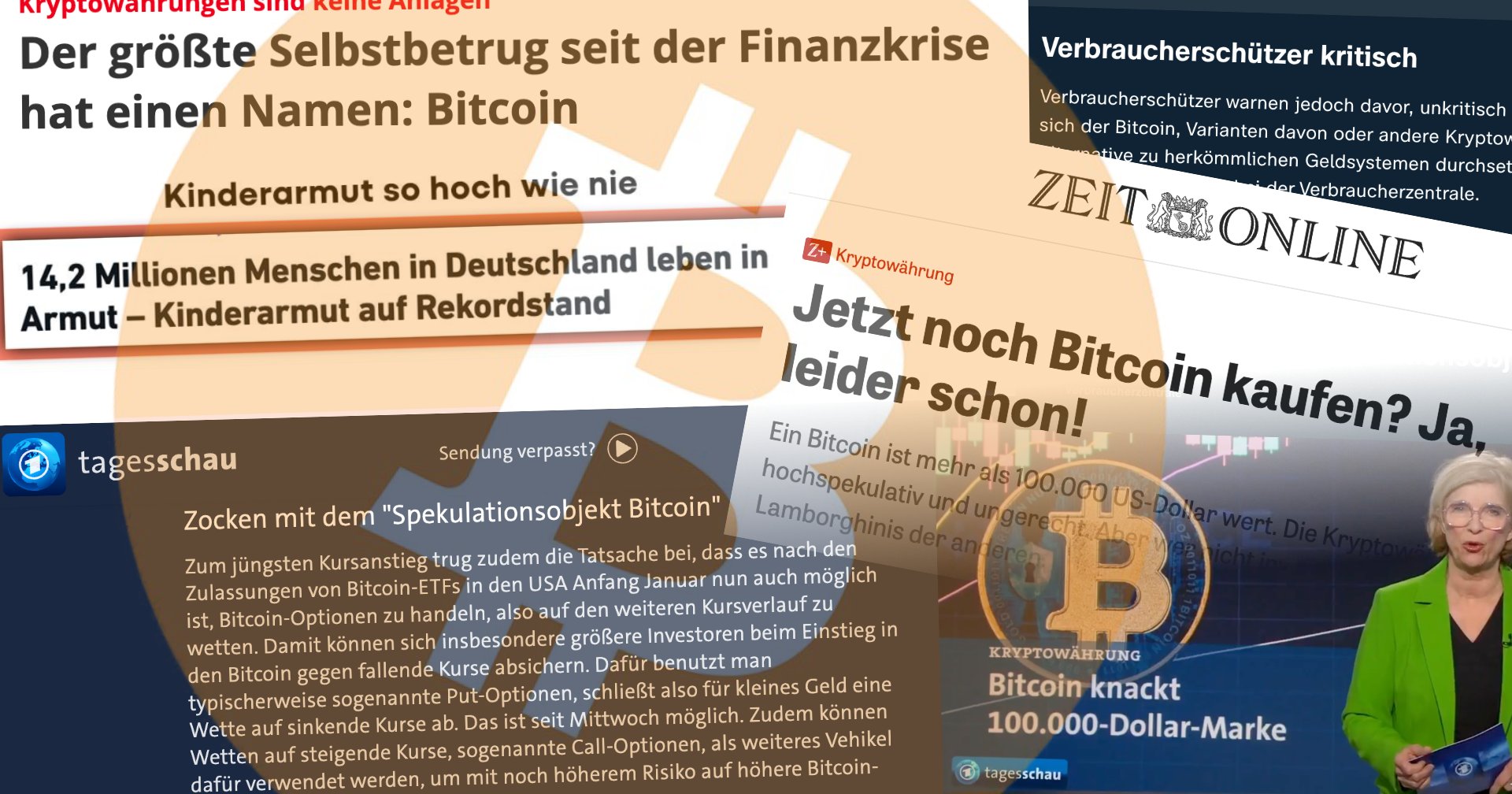 blocktrainer's tweet card. Als Bitcoin gestern erstmals die 100.000er-Marke geknackt hat, hagelte es Berichte großer Medienhäuser – und wie üblich gab es dabei Fehlinformation und sogar Hetze.