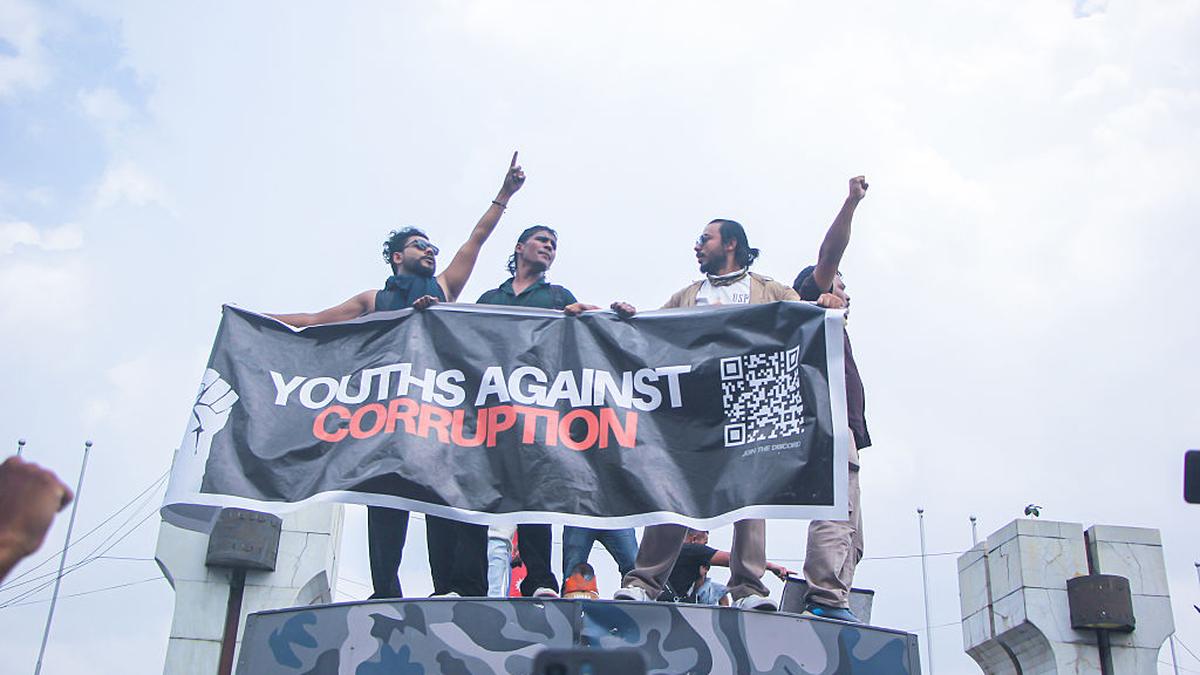 the_hindu's tweet card. Youth-led protests worldwide demand change in political systems, sparking hope and scepticism for lasting transformation.