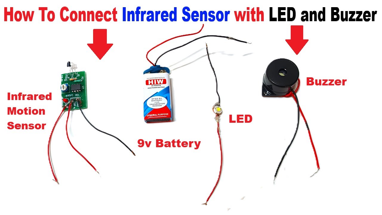 howtofunda's tweet card. how to connect infrared motion sensor with led light and buzzer...
