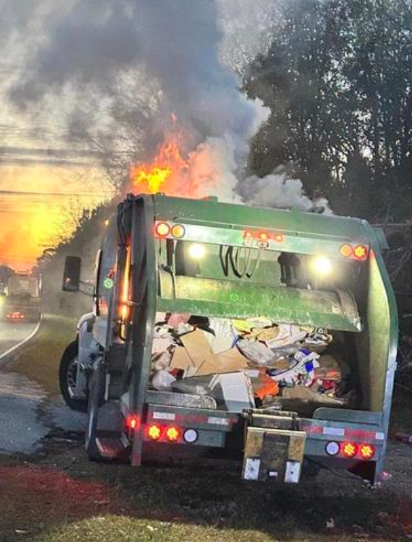 biderman's tweet card. For the third time, one of Peach State Disposal’s garbage trucks caught fire while out and about. And once again, it was because of a battery. Ron Miller, president of Peach State Disposal, said al…