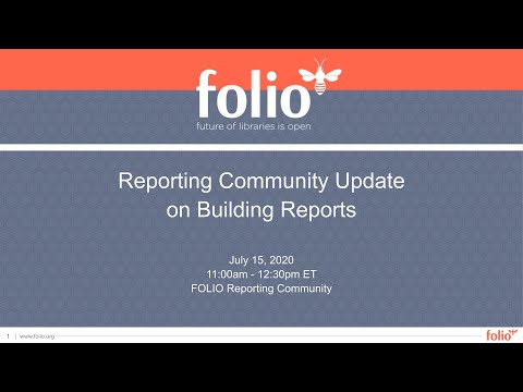 FOLIO_LSP's tweet card. FOLIO Forum: Reporting Community Update on Building Reports