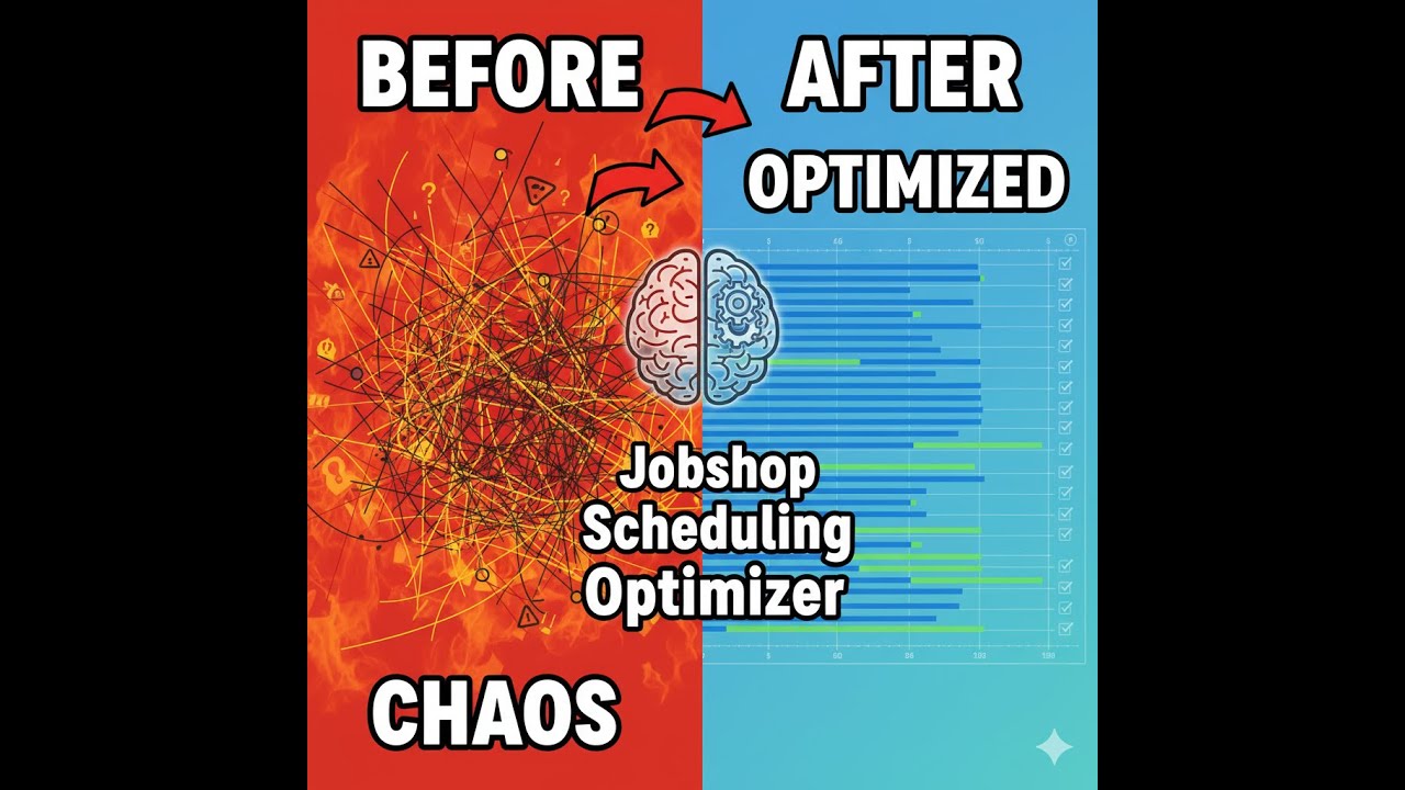 MickeyKubo's tweet card. ジョブショップスケジューリング最適化のデモ