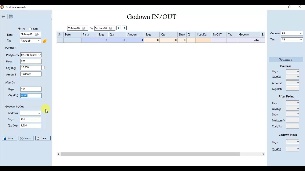 TechifyIndia's tweet card. How to enter Godown In Out entry in CashewSoft ERP