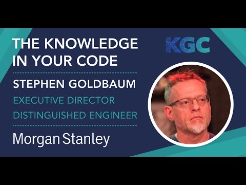 KGConference's tweet card. The Knowledge in Your Code, Stephen Goldbaum, Morgan Stanley | KGC...