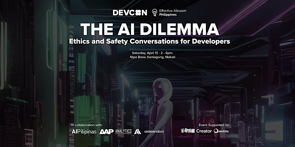 elmereimagine's tweet card. What should be the critical conversations for developers as they build with AI? A premiere collab event by DEVCONPH and EffectiveAltruismPH