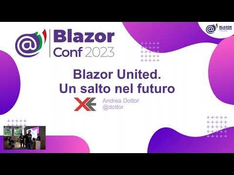 blazordevita's tweet card. BlazorConf 2023: Blazor United, un salto nel futuro - Andrea Dottor